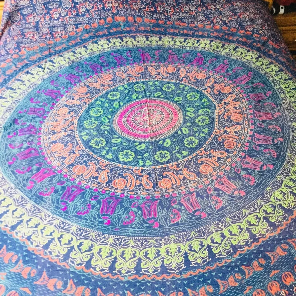 Mandala Batik Full SHEET Tablecloth, Curtain, SARONG  💯 % COTTON